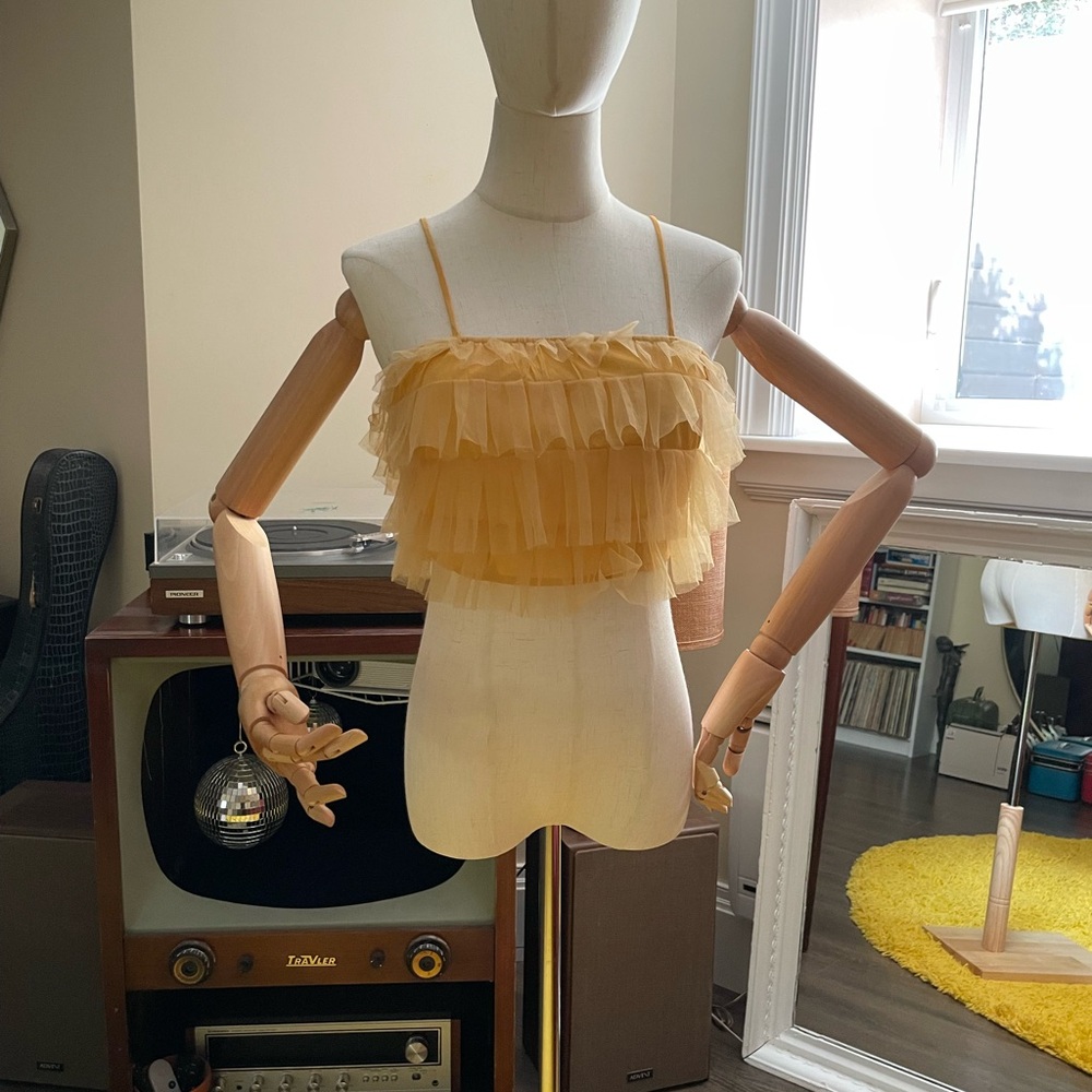 Cute Festival Yellow Ruffled Crop Top